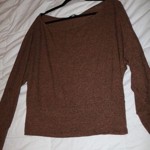 Fashionnova Brown Off The Shoulder Sweater